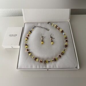 Coeur de Lion Yellow Necklace and Earrings set.